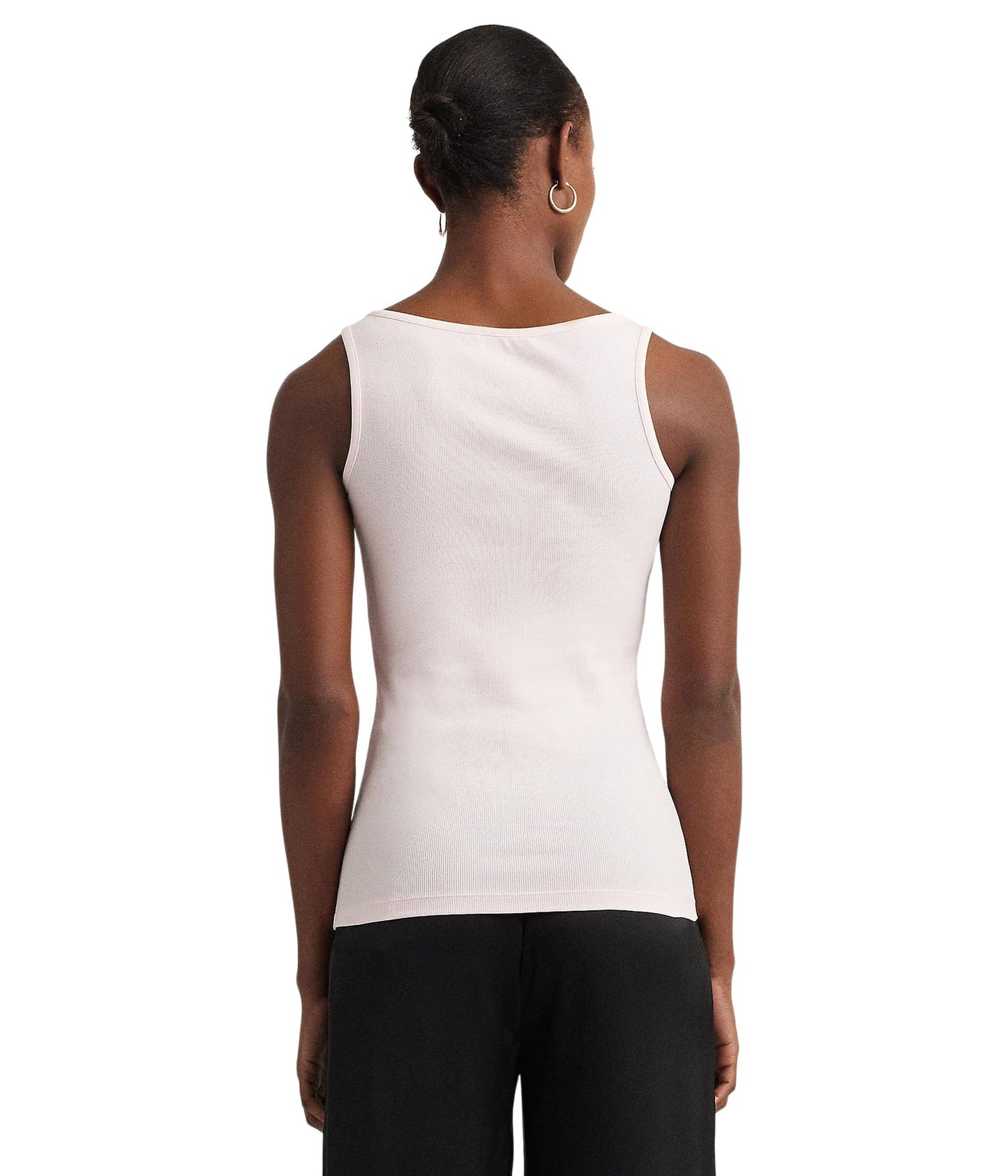 Lauren Ralph Lauren Women's Cotton-Blend Tank Top, Pink Opal, Medium