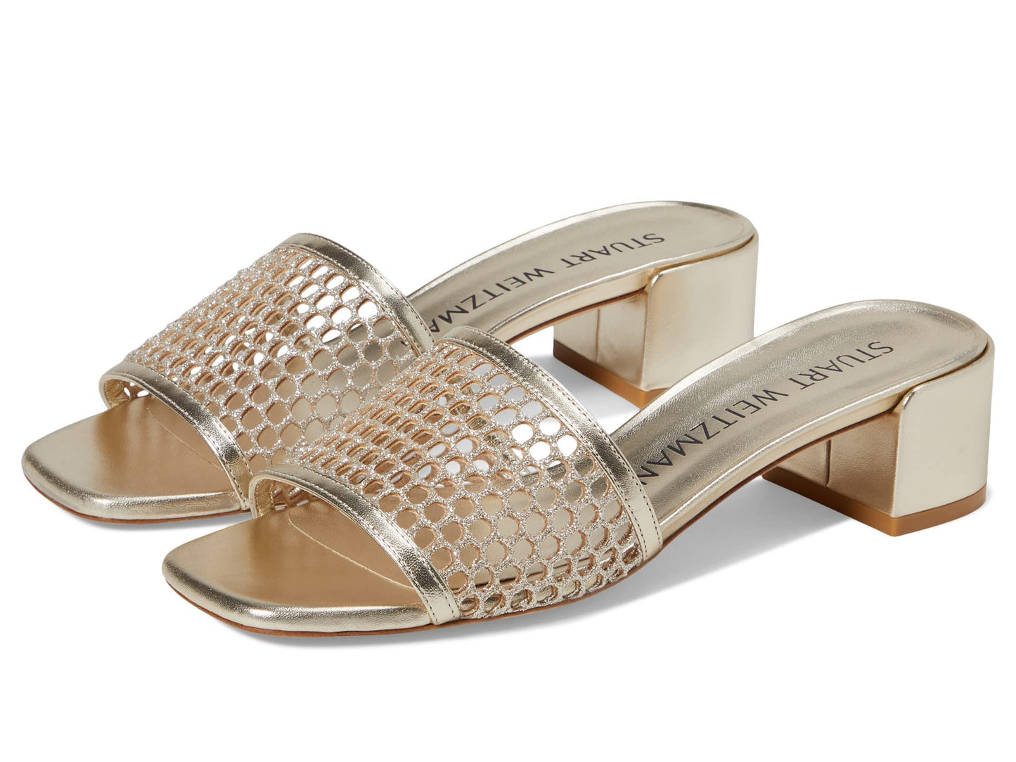 Stuart Weitzman Cayman 35 Block Slide Platino 8.5 B