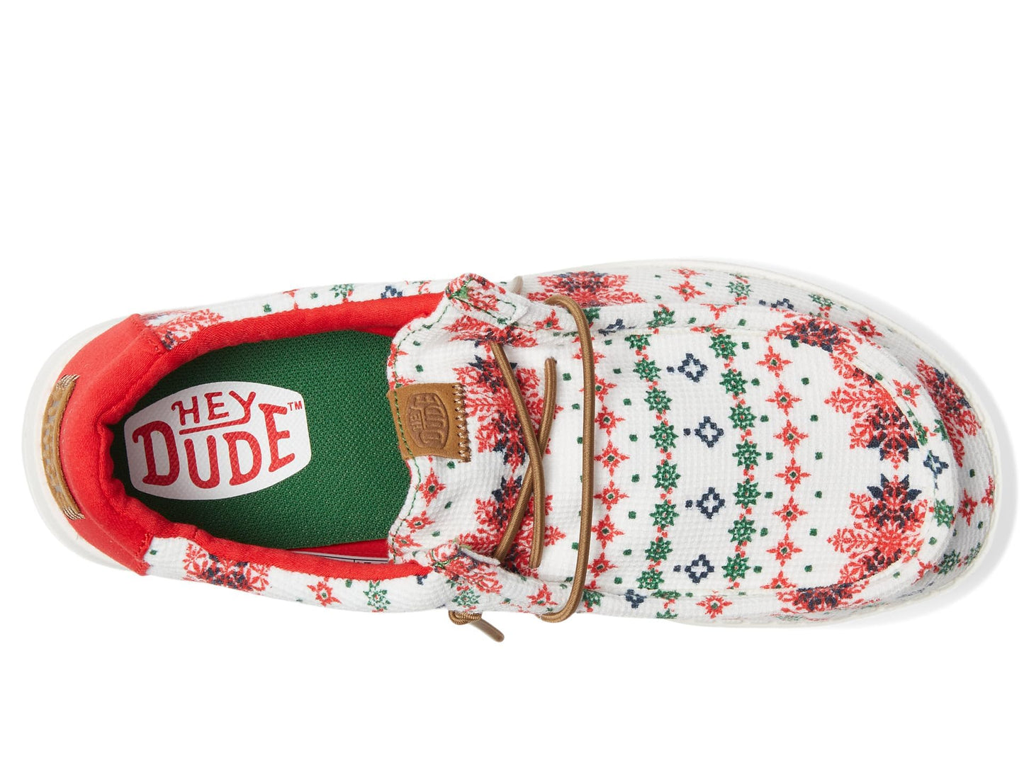 HEYDUDE Wally Youth Ugly Sweater Cream Size 1 | Kids Shoes | Kids Slip-on Loafers | Comfortable & Light-Weight