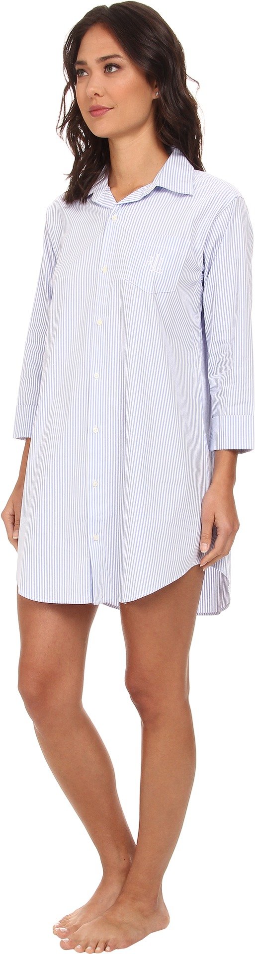 Lauren Ralph Lauren Essentials Striped His Shirt Carissa Bengal Stripe French Blue/White MD (US 8-10)