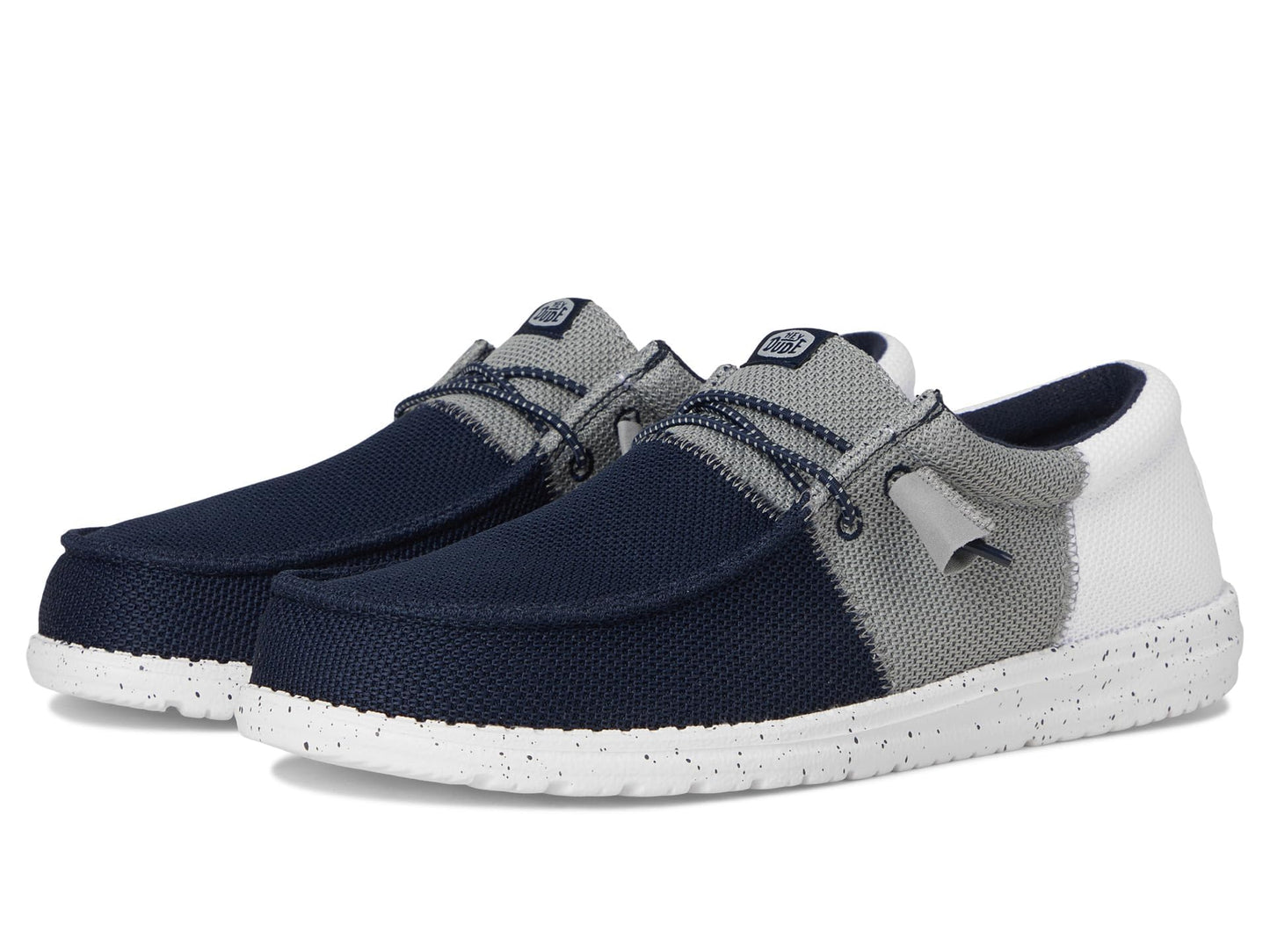 HEYDUDE Men's Wally Tri Varsity Mesh Navy/Grey 12 Medium