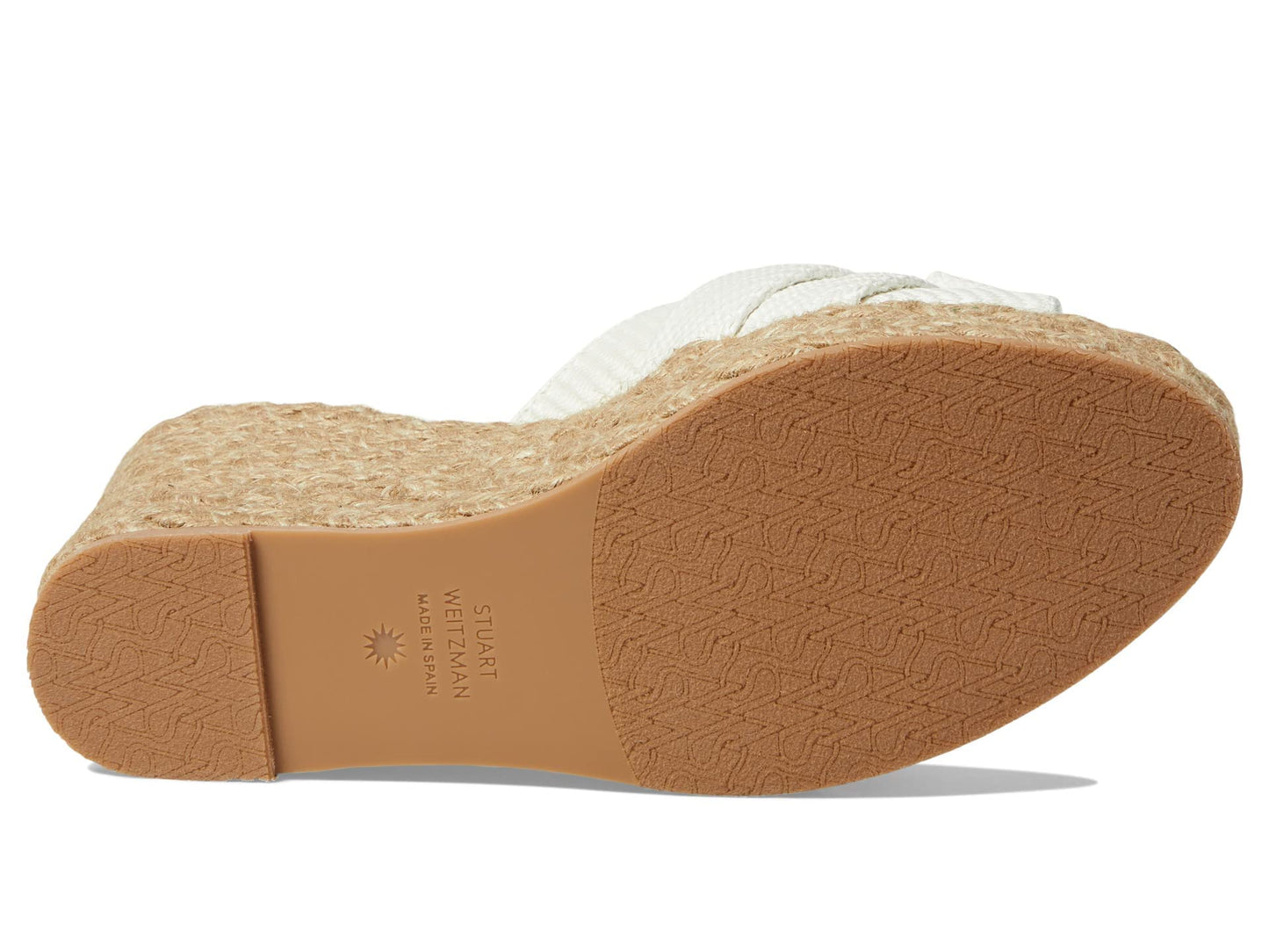 Stuart Weitzman Loveknot Espadrille Wedge Slide Cream/Natural 5.5 B