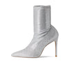 Stuart Weitzman Stuart 100 Stretch Bootie Silver 11 B