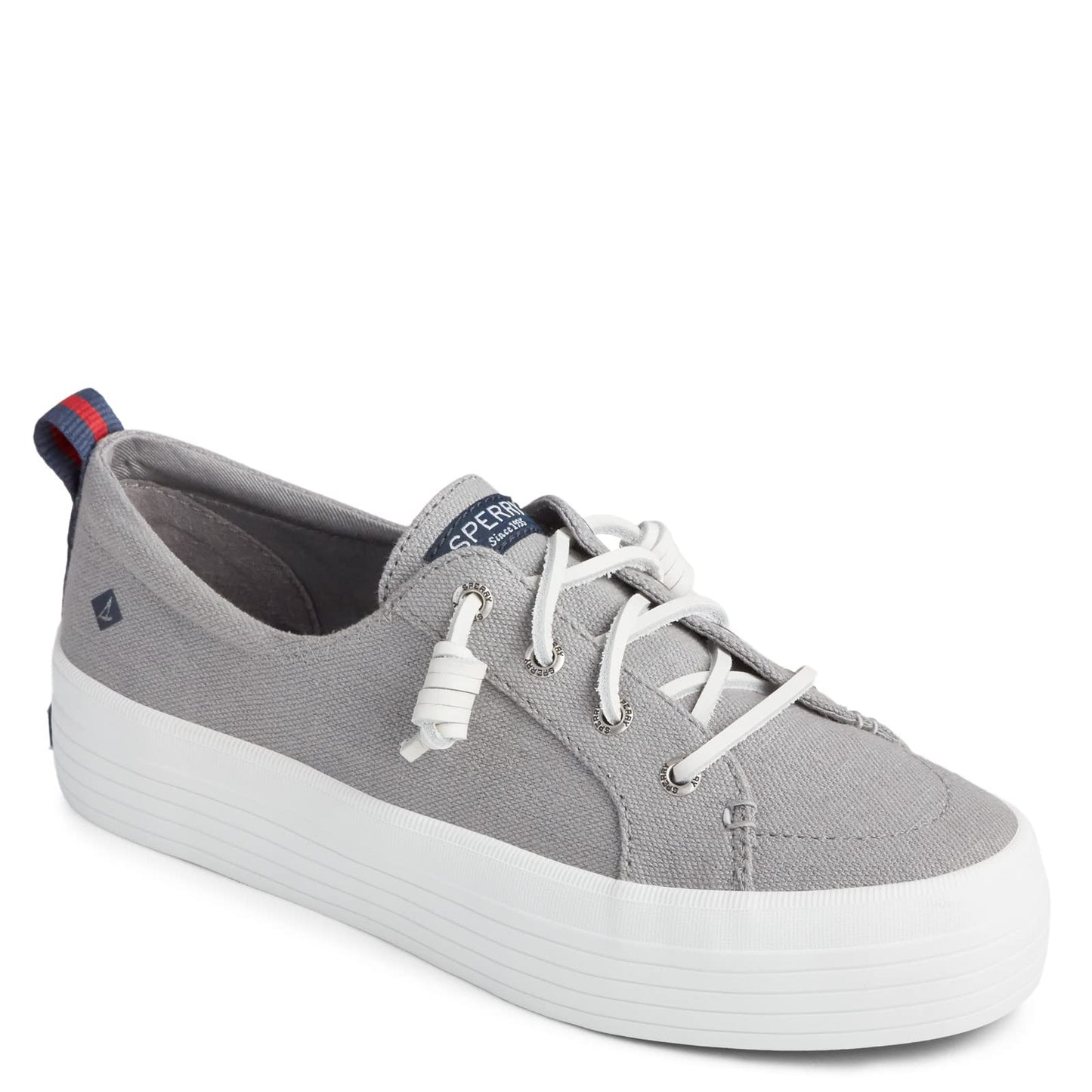 Sperry Women's Crest Vibe Platform Canvas Sneaker, Grey, 6.5 M US