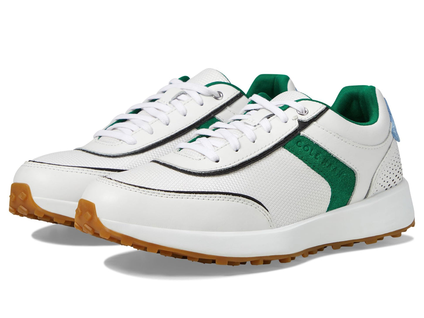 Cole Haan Women's Grandpro Wellesley Runner Sneaker, Optic White/Green Jacket/Black/Vista Blue, 7.5