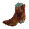 Corral Boots Women's Chocolate Tan Handcrafted Western Boots | Round Toe Ankle Boots with Lamb Leather and Side Zipper Design