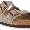 Birkenstock Classic Arizona Leather Unisex Adult Mules, Grey Taupe, 7