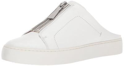 FRYE Women's Lena Zip Mule Sneaker, White, 8.5 M US