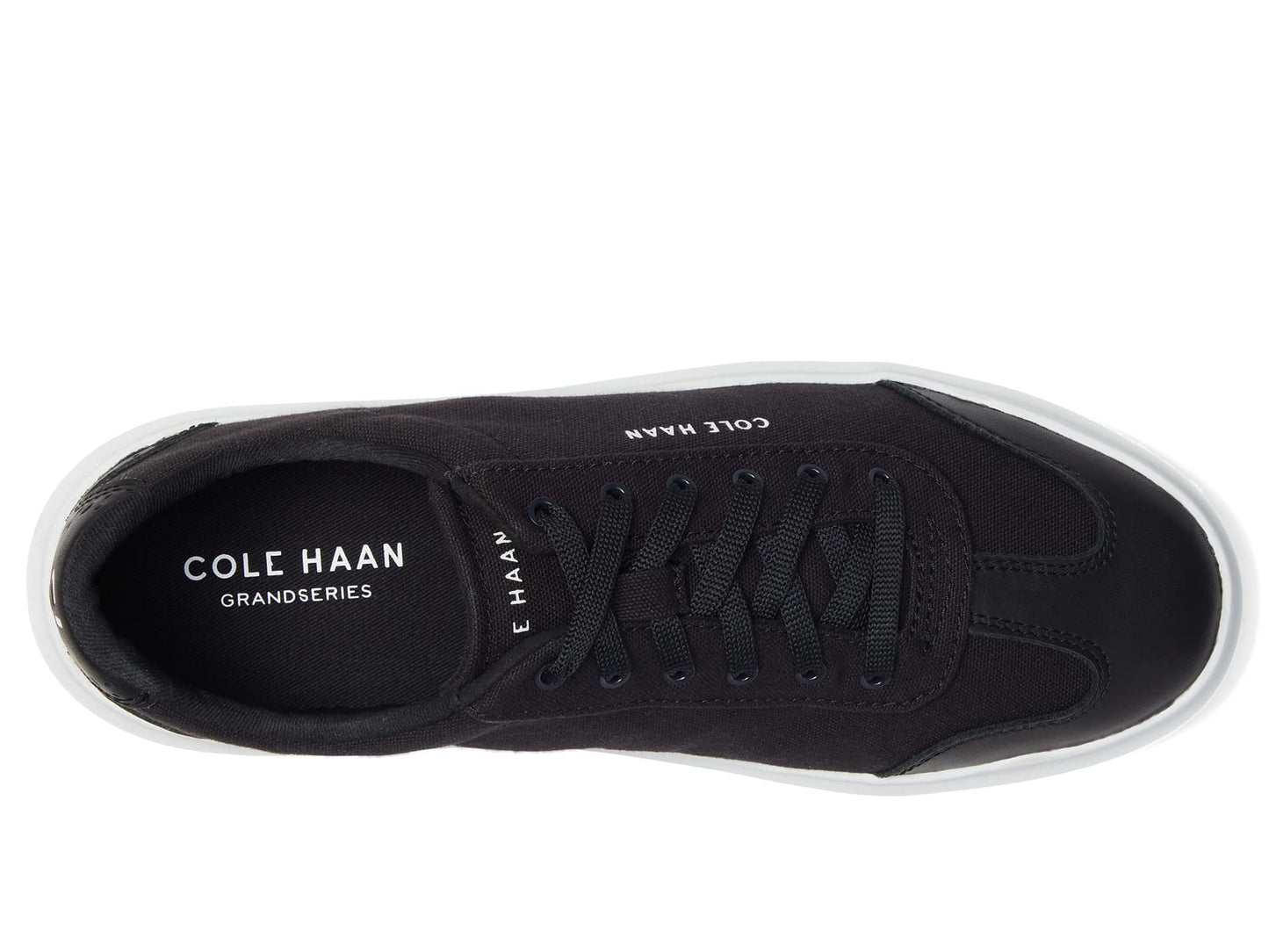 Cole Haan Grandpro Rally Canvas T-Toe Black/Optic White 6 B (M)