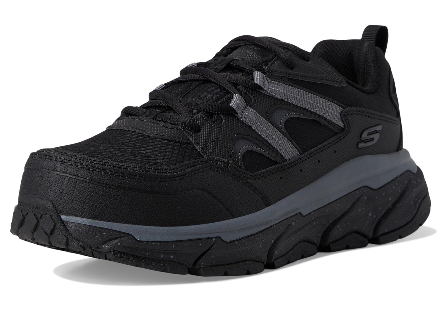 Skechers Work D'Lux Journey Comp Toe Sneaker, Black/Grey, 7