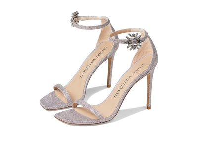 Stuart Weitzman Nudistcurve Crystal Nova 100 Sandal Rosewater/Clear 8.5 B
