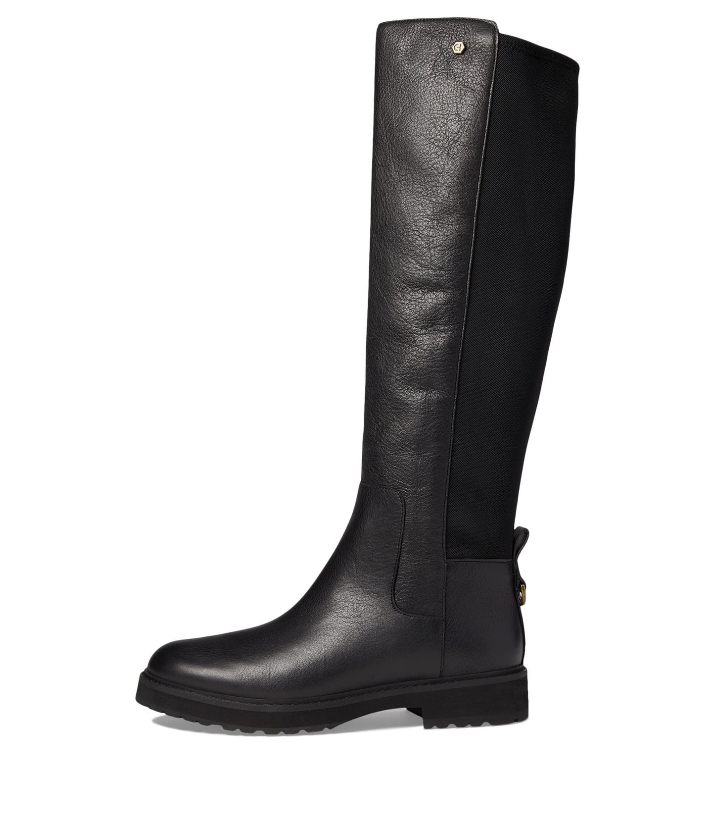 Cole Haan Waterproof Greenwich Tall Boot Black Leather/Stretch Black 9 C - Wide