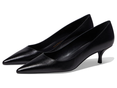 Stuart Weitzman Women's Stuart Kitten Pump, Black, 5