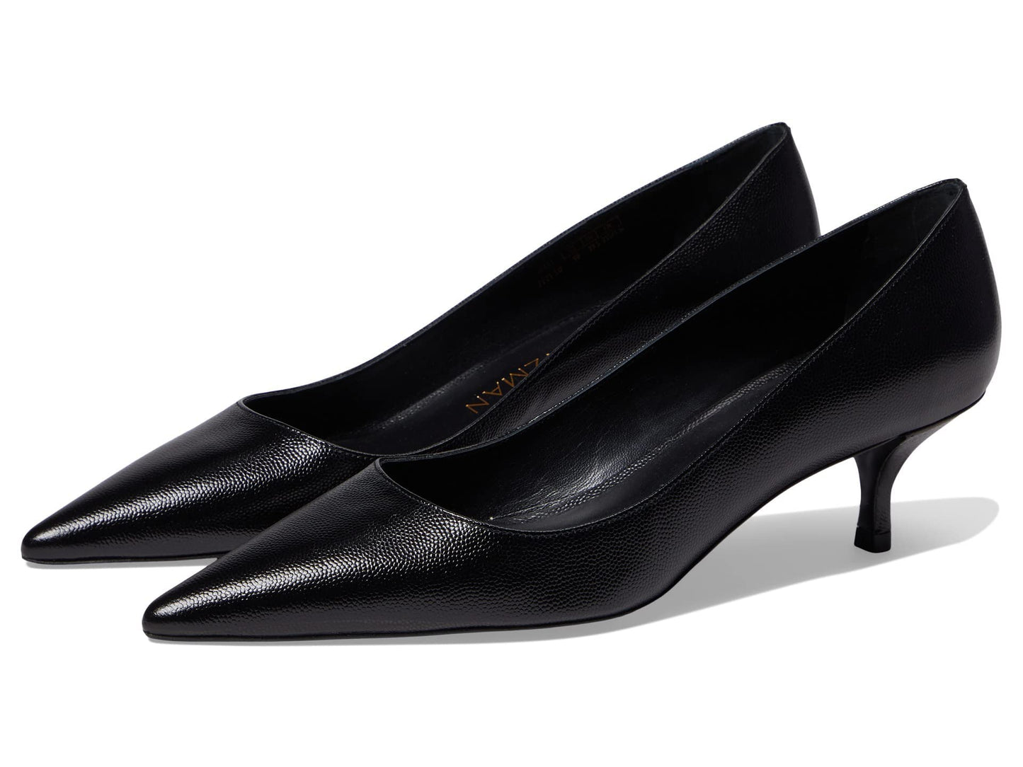 Stuart Weitzman Women's Stuart Kitten Pump, Black, 7.5