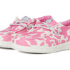 HEYDUDE Girl's Wendy Funk Y Cowgirl Bling Pink Cow/Silver Size 4 | Youth's Shoes | Youth Slip-on Loafers | Comfortable & Light-Weight