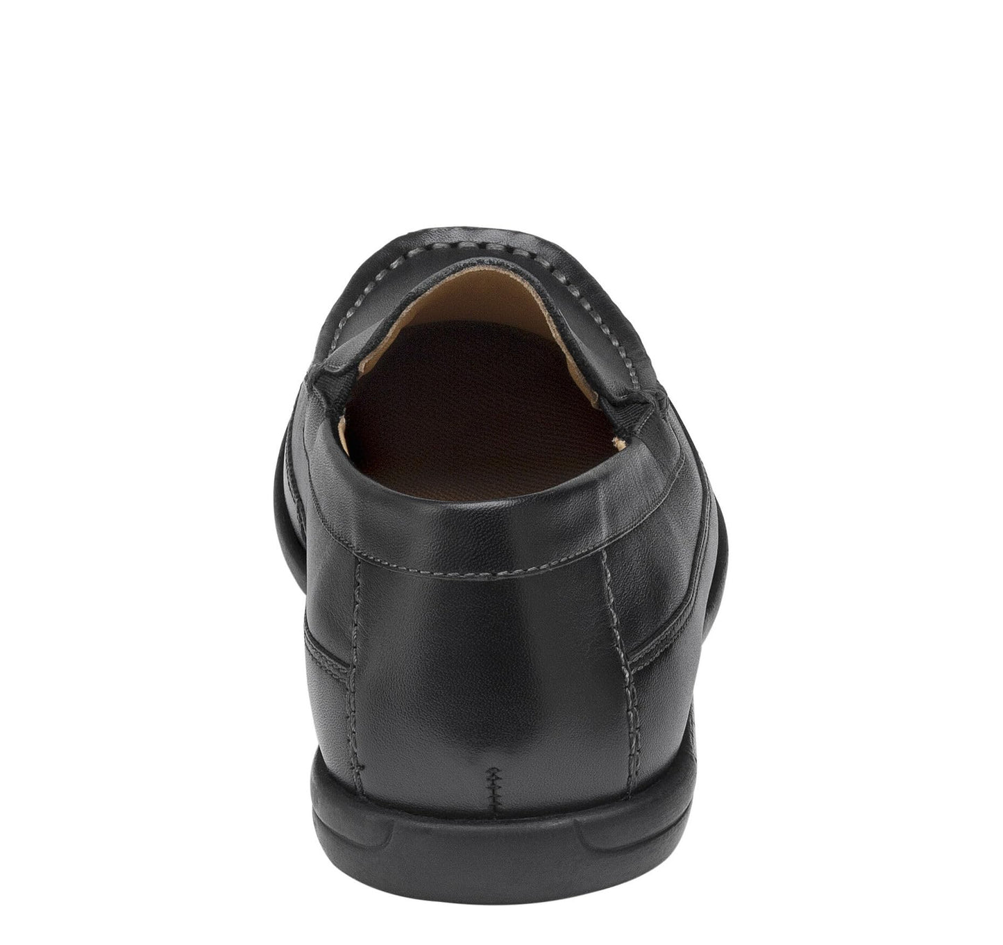 Johnston & Murphy® Locklin Venetian Shoes for Kids – Leather Upper, Footbed, and Lining – Elastic Goring Black Leather 1.5 Little Kid M
