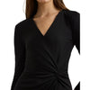 Lauren Ralph Lauren Women's Twist-Front Jersey Surplice Dress, Black, 6