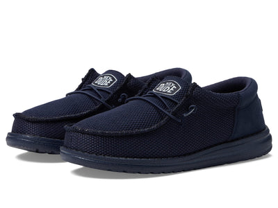 HEYDUDE Boy's Wally Funk Mono Slip-On Casual Shoes (Little Kid/Big Kid) Navy 4 Big Kid M