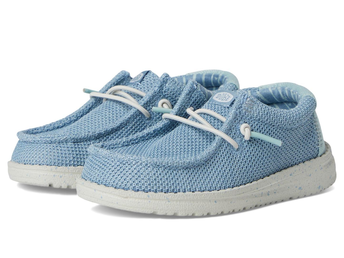 HEYDUDE Boy's Toddler Wally Stretch Sox Slip On Shoe, Cloud Blue/Dawn Blue Size 8 | Lightweight Easy On Casual Shoe