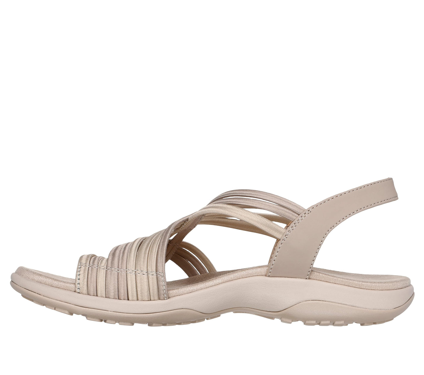 Skechers womens Reggae Slim Simply Stretch Sport Sandal, Natural/Taupe, 8 US