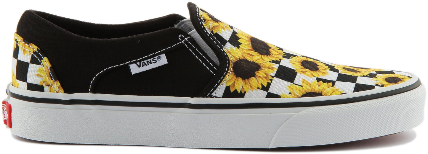 Vans Women's WM Asher Sneaker, Sunflower Checker Multi White, 6