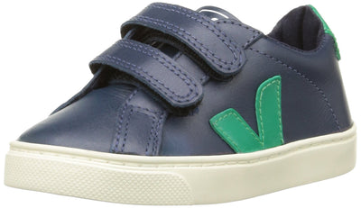 VEJA Small V-10 Hook-and-Loop (Little Big Kid) Sneaker, Multicolor Extra White/Shiny, 4 Wide US Unisex