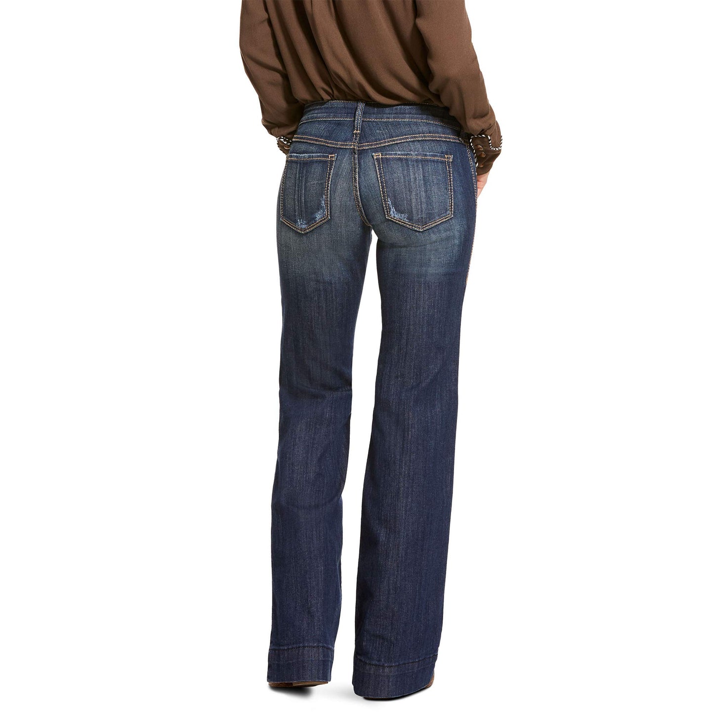 ARIAT Womens Trouser Mid Rise Stretch Lucy Wide Leg Jeans, Pacific, 18 Plus Long