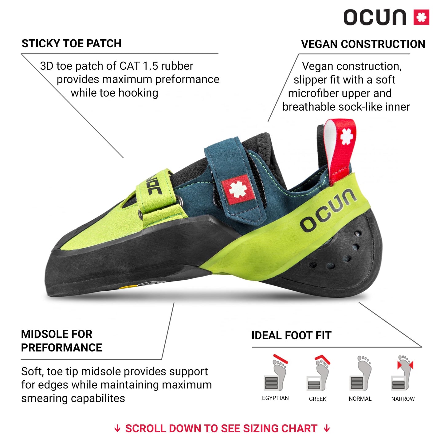Ocun Havoc Bouldering Shoe | Rock Climbing Shoe, Petrol/Gre, 14