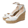 Stuart Weitzman Nudistcurve Espadrille Wedge White 5 B