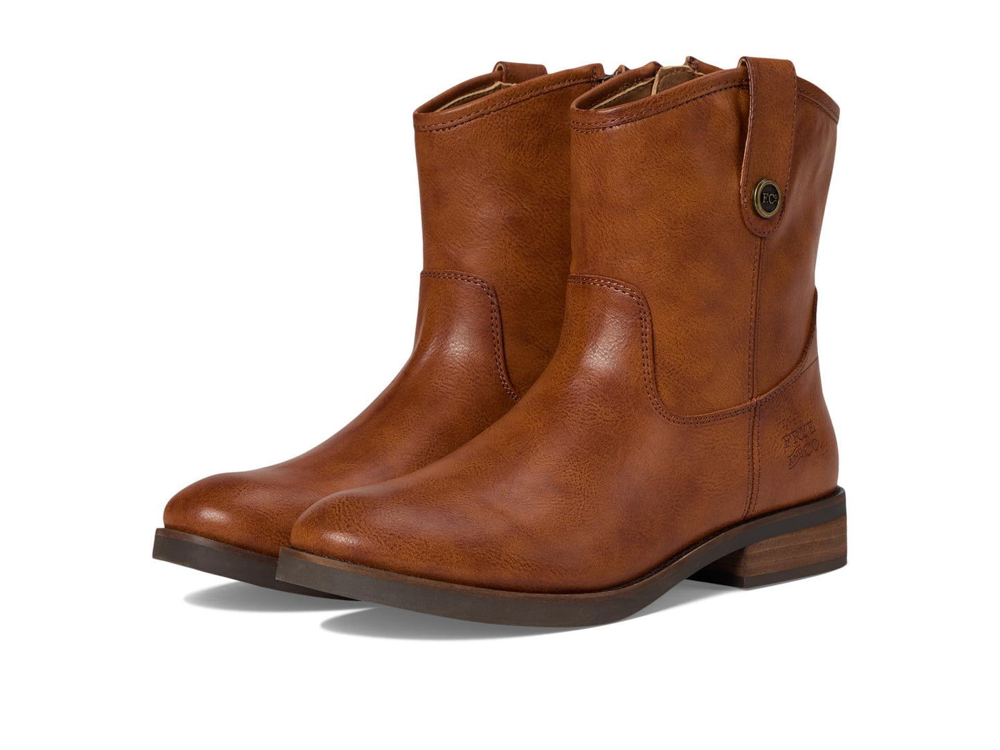FRYE AND CO. Womens Kellie Button Short Cognac 7.5 Medium