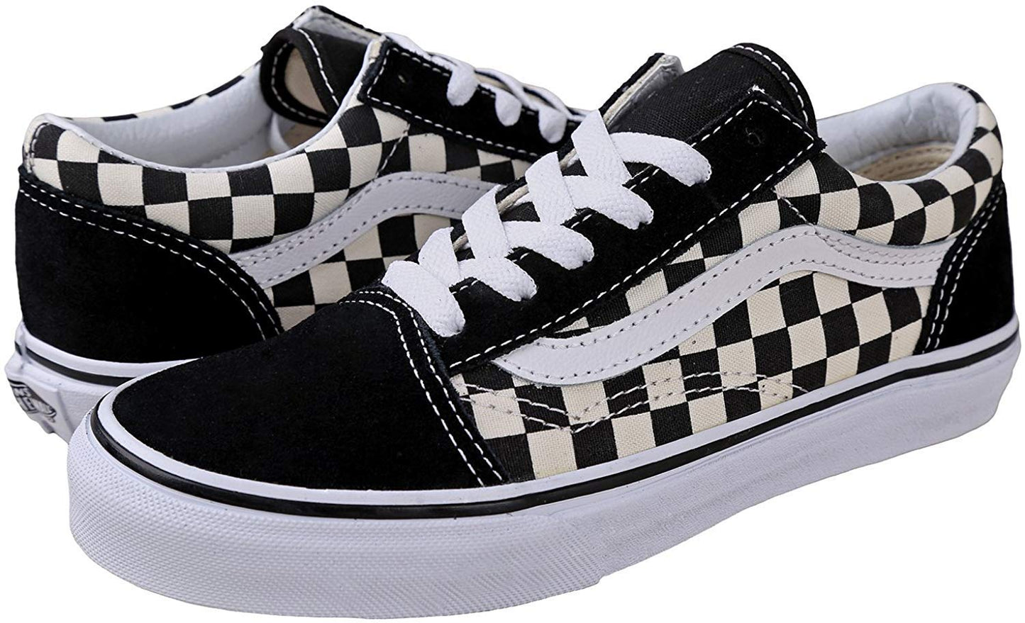 Vans Kids Old Skool, Primary Check Blk Wht, Size 12.5 Little Kid