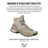Salewa Women's Puez Knit Mid Powertex Waterproof Trail Boot for Hiking & Trekking - Oatmeal/Quicksand - 9