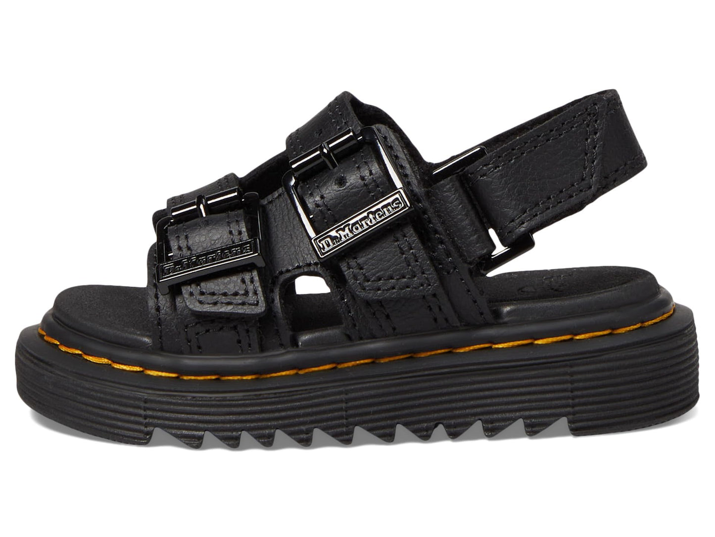 Dr. Martens Kid's Collection Varel (Toddler) - Sandals for Kids - Leather Upper - Textile Lining - PVC Outsole Black 7 UK (US 8 Toddler) M
