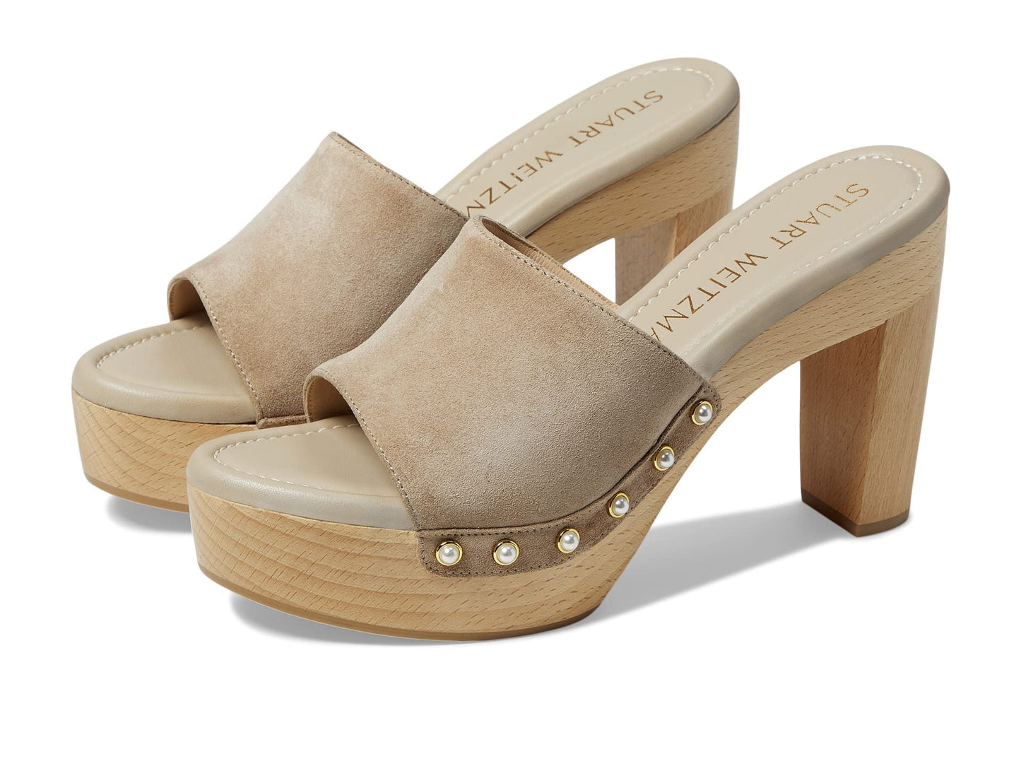 Stuart Weitzman Pearl Clog 85 Sandal Latte 10 B