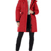 Canada Weather Gear Women's Heavyweight Long Parka Jacket, RED/Natural, Medium