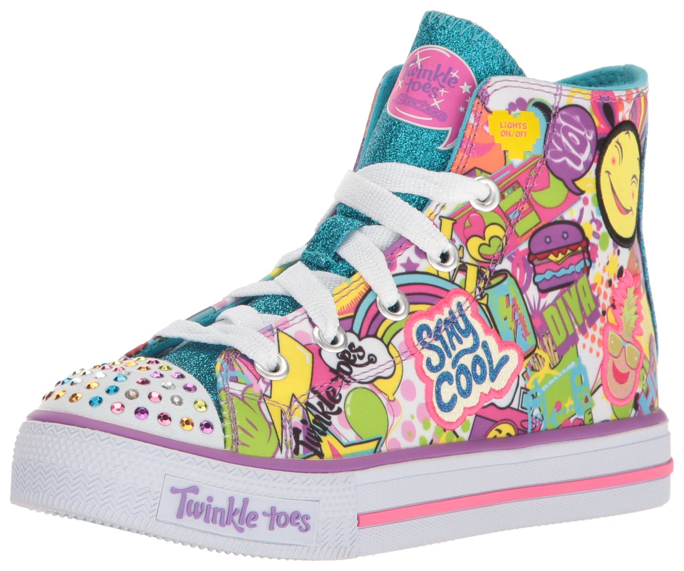 Skechers Kids Kids' Shuffles-Trendy Talk Sneaker,Multi Trendy Talk,2 M US Little Kid