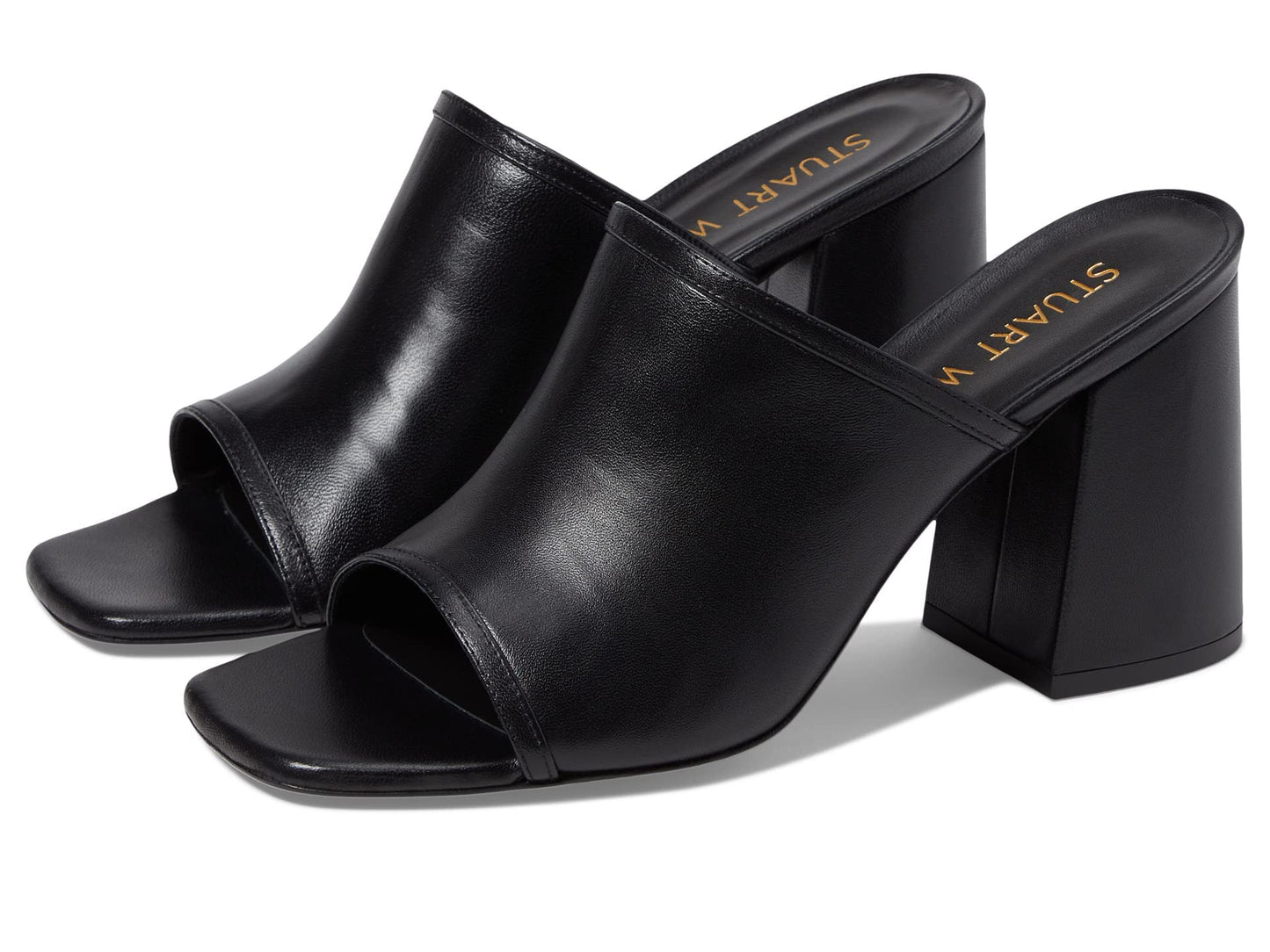 Stuart Weitzman Cayman 85 Block Slide Black 6.5 B