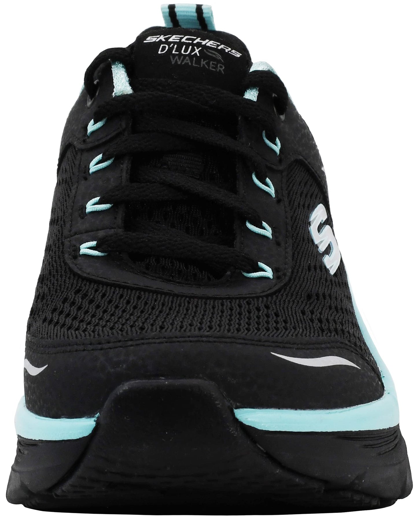 Skechers Women's D'lux Walker-Infinite Motion Sneaker, Black Aqua, 6.5 UK