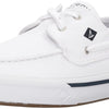 Sperry Mens Bahama II Boat Washed Sneaker, White, 10