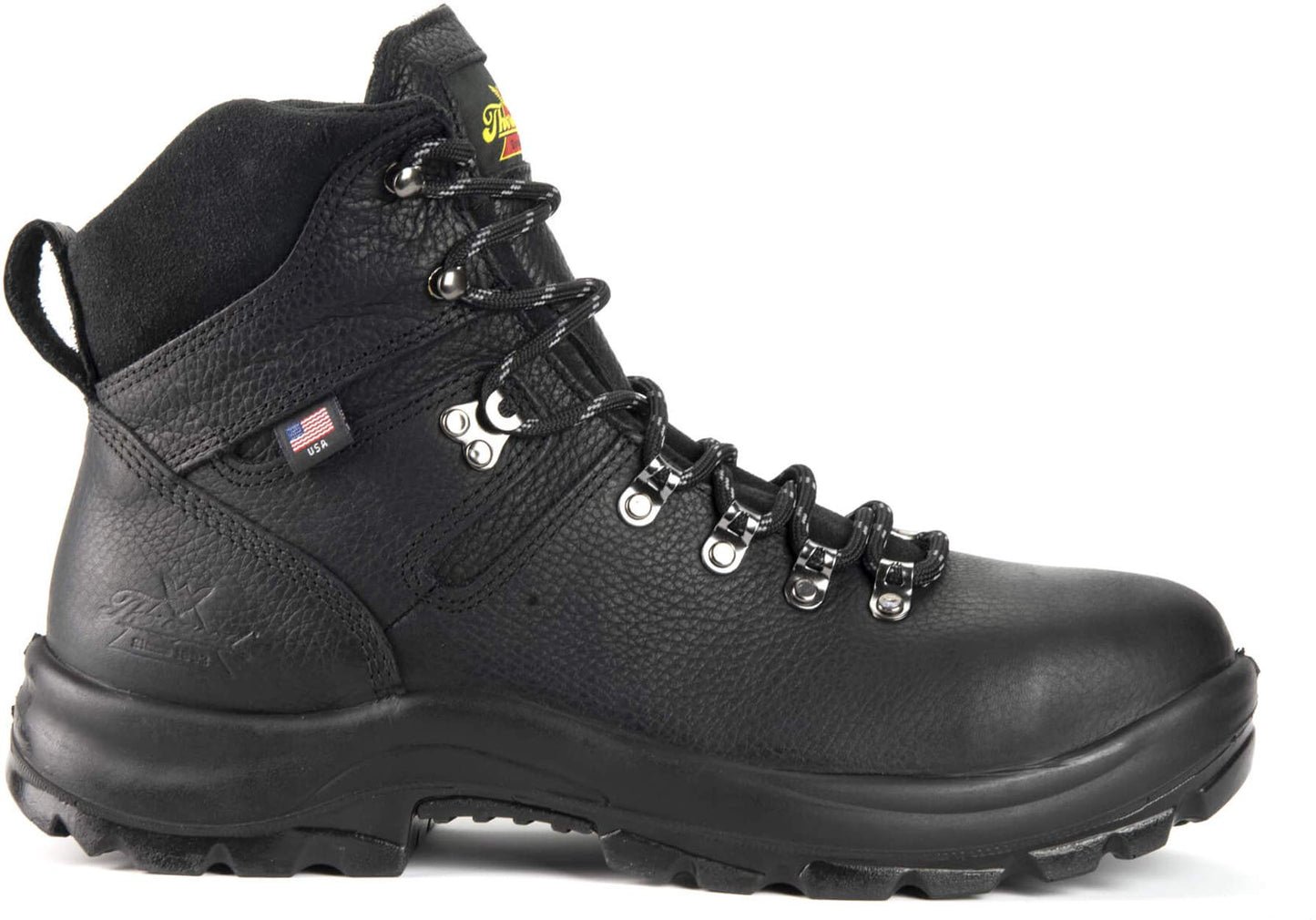 Thorogood American Union 6” Waterproof Steel Toe Work Boots for Men - Premium Leather with Slip-Resistant Outsole and Removable Comfort Footbed; EH Rated, Black - 12 M US