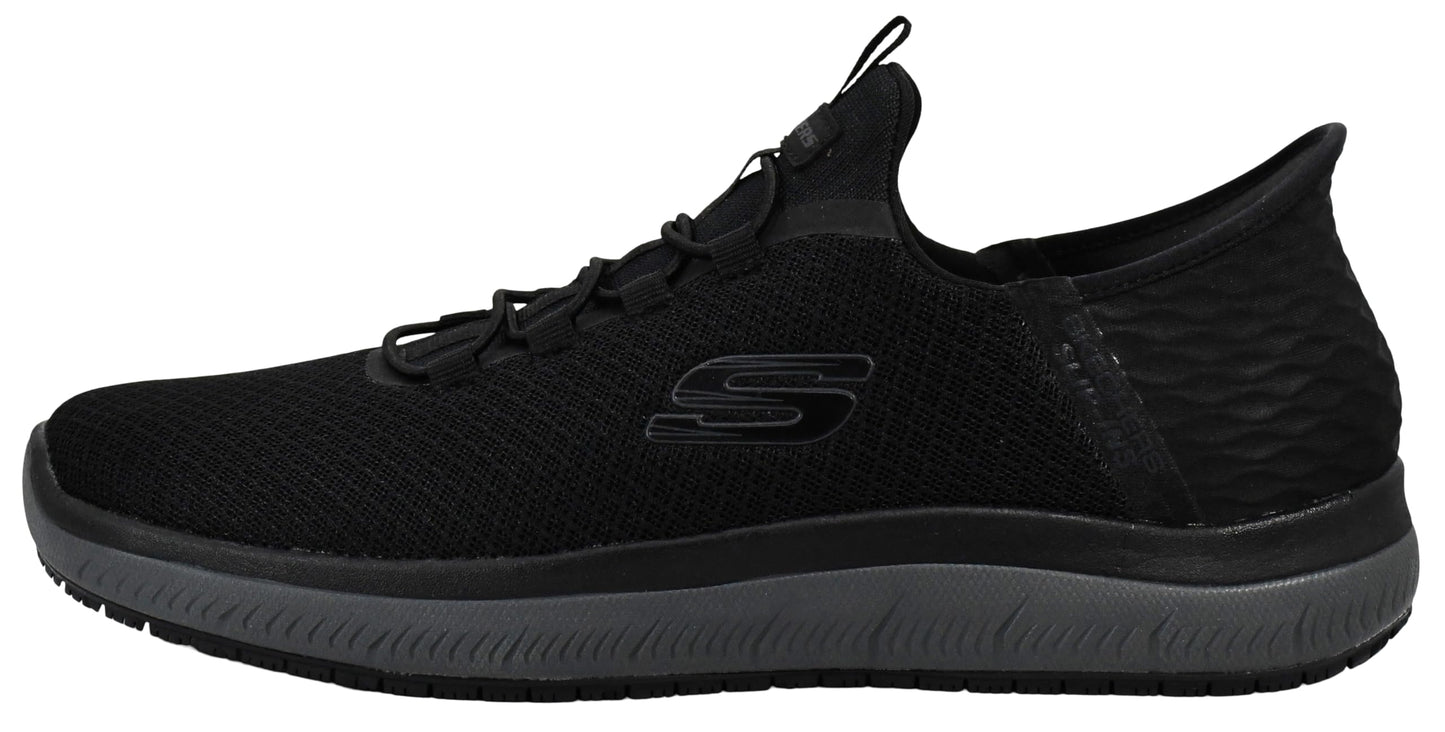 Skechers Men's Summits Colsin Sr Hands Free Slip-Ins Work Shoe, Black/Charcoal, 9.5 M US