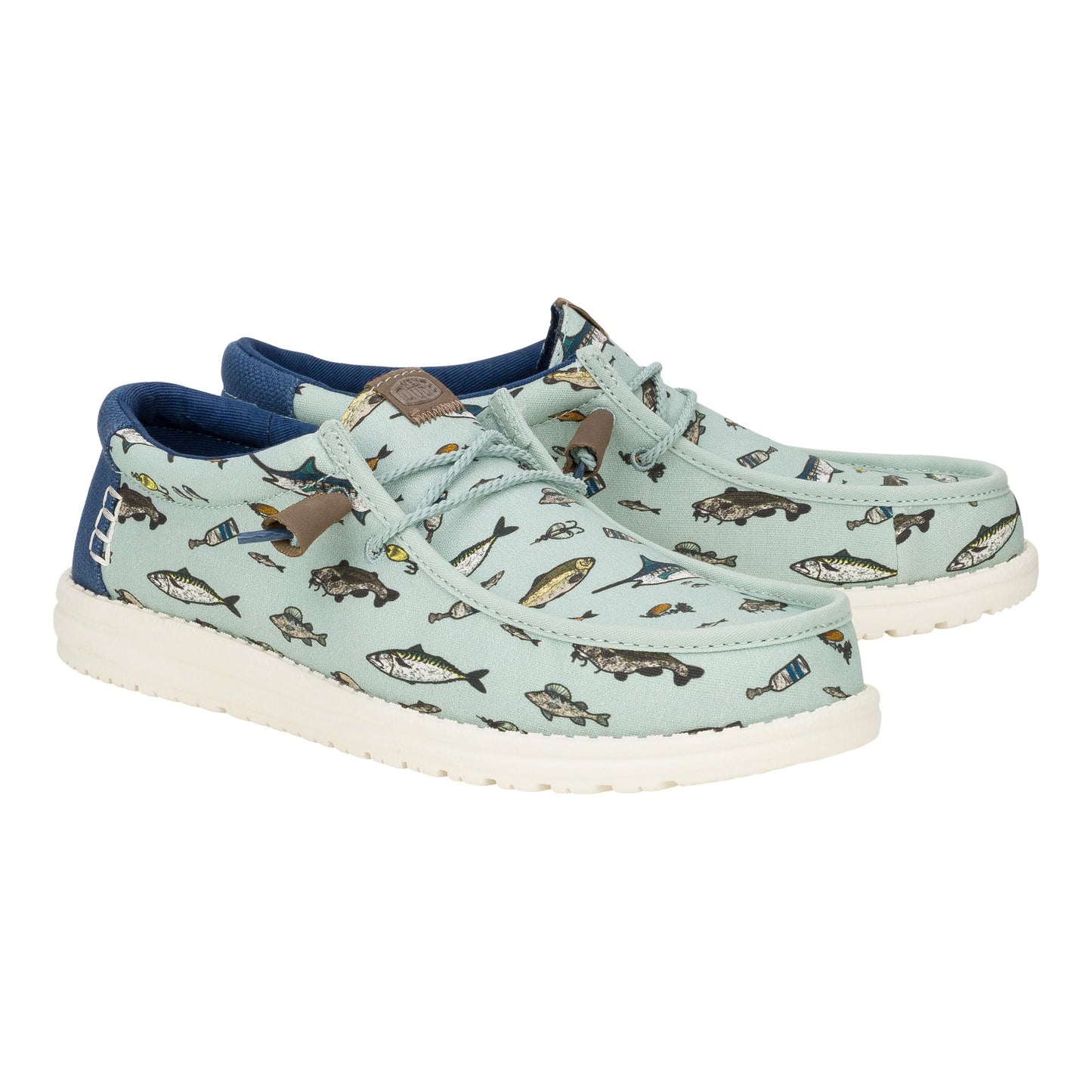 HEYDUDE Wally Marlin Cloud Blue/Sargasso Blue Size 9, Men’s Shoes, Men's Slip-on Loafers, Comfortable & Light-Weight