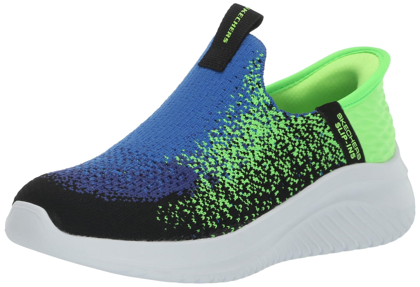 Skechers Kids Boys Ultra Flex 3.0 Sneaker, Black/Blue/Lime, 13, Little Kid