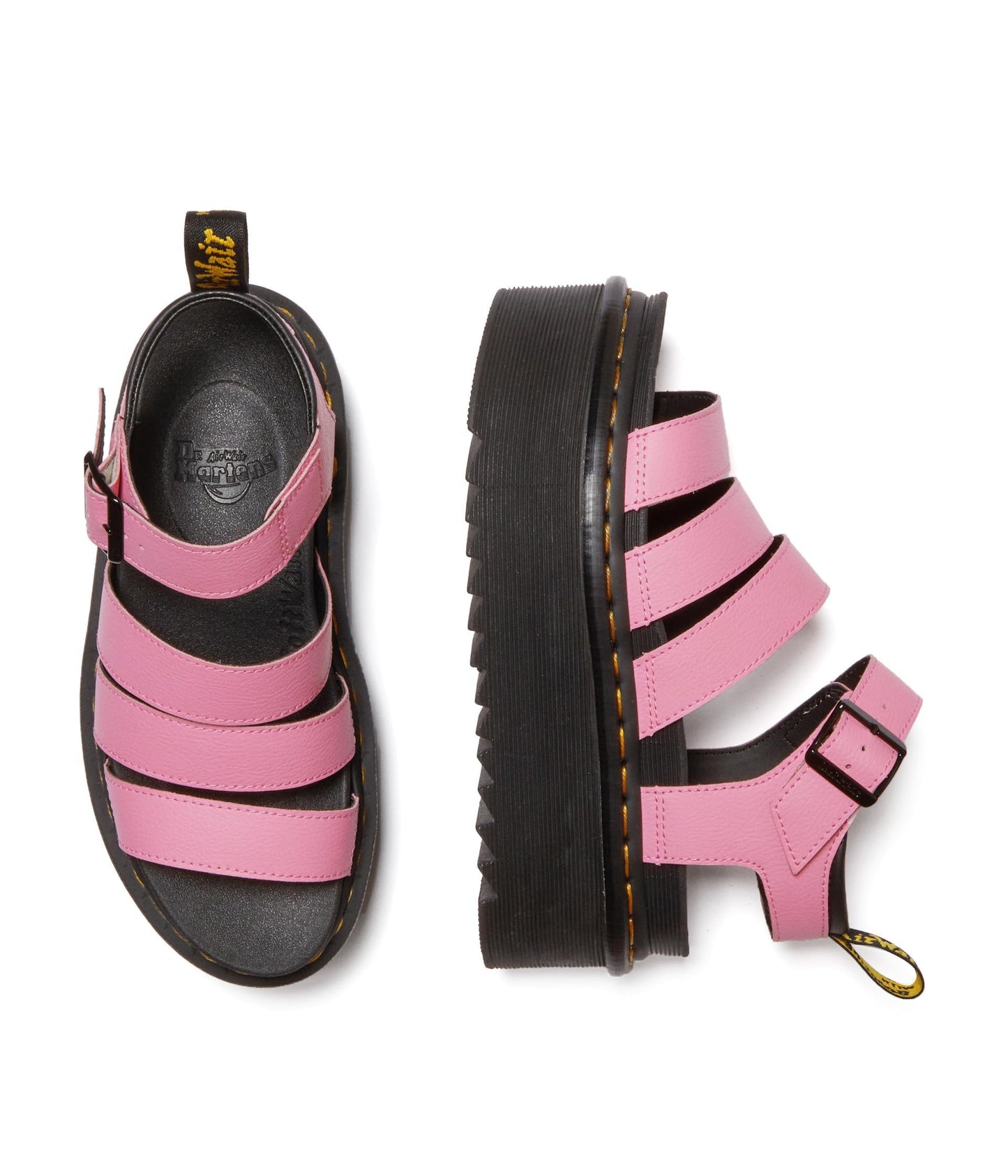 Dr. Martens Blaire Quad - Sandals for Women - Open Toe - Heel Tab - Durable Synthetic Outsole Fondant Pink UK 6 (US Women's 8) M