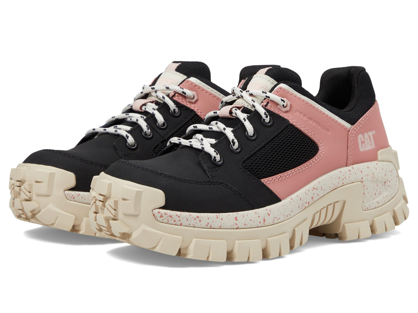 Caterpillar Invader Sport CT - Sneakers for Women - Leather and Mesh Upper - EVA Footbed - Rubber Lug Outsole Black/Rosette Nubuck 6.5 B - Medium