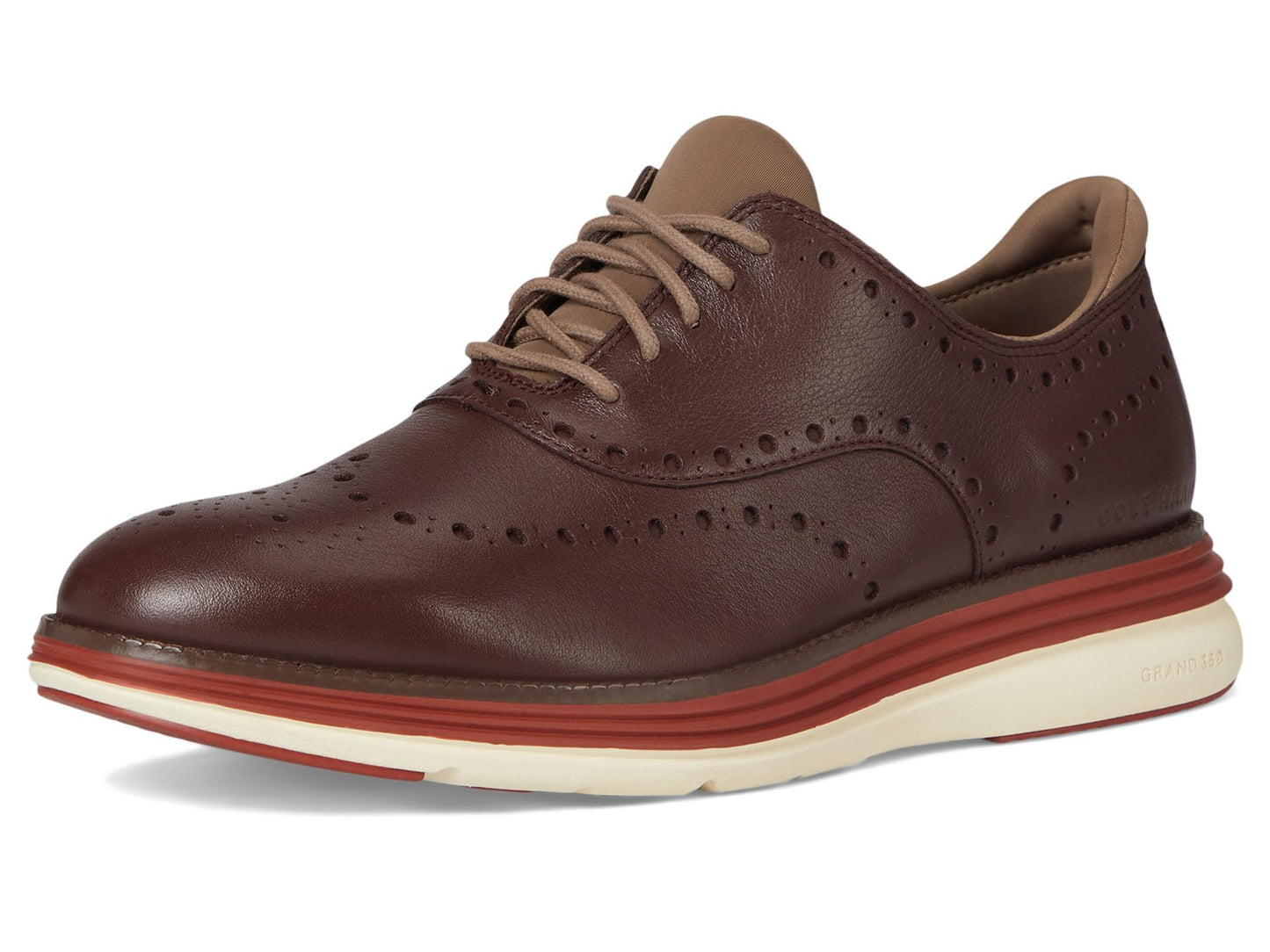 Cole Haan Men's Original Grand Ultra Wing Tip Oxford Deep Mahogany/Red Ochre/Irish Coffee Waterproof 15 Wide
