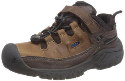 KEEN Big Kid's Targhee Low Height Waterproof Hiking Shoes, Coffee Bean/Bison, 1 Big Kid's US