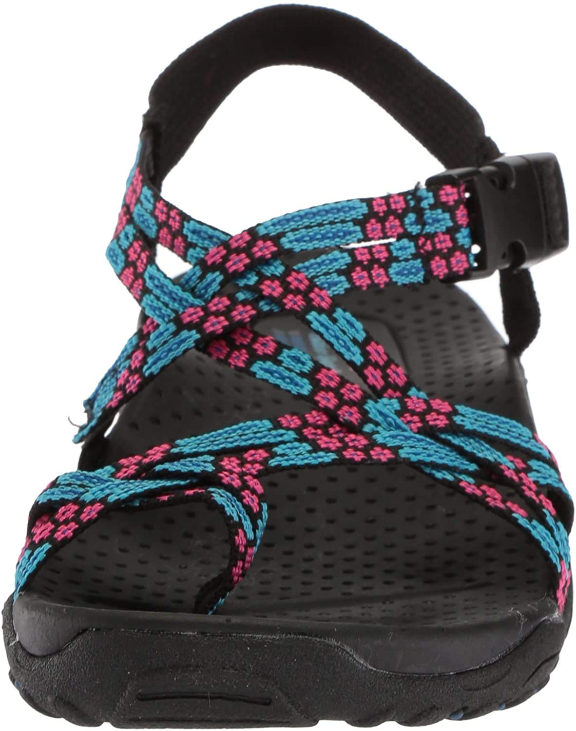 Skechers Cali Women's Reggae Loopy Toe Ring Sandal, blue/pink, 8 M US