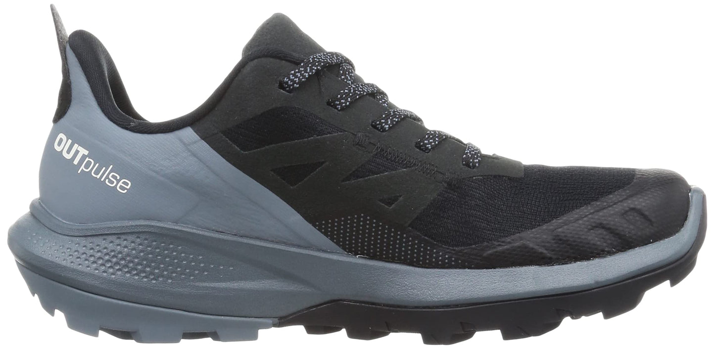 Salomon Women's OUTPULSE Gore-Tex Hiking Shoes for Women, Black/Stormy Weather/Vanilla Ice, 9