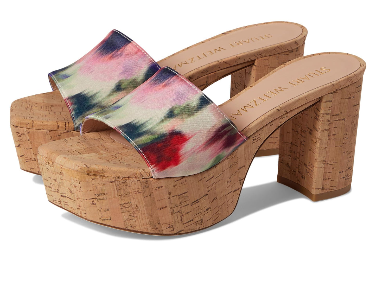 Stuart Weitzman Squarehigh Platform 95 Slide Watercolor 8 B